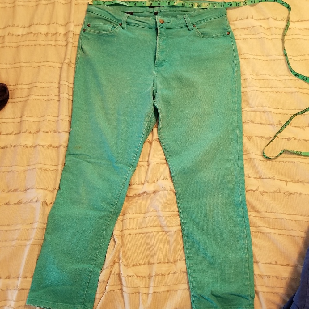 NYDJ teal /aqua jeans 14W